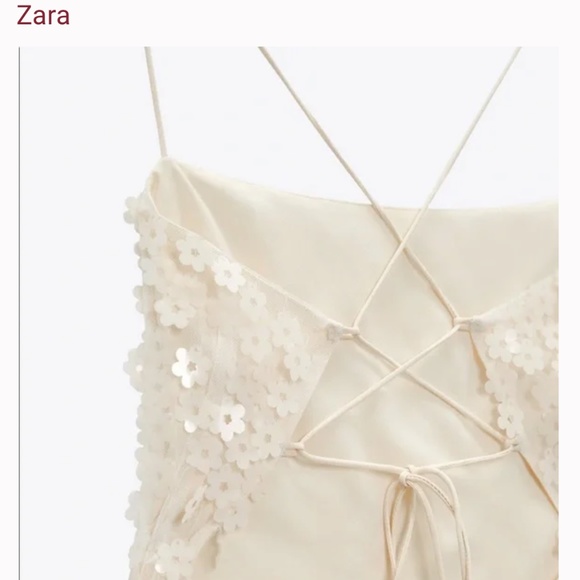 zara floral sequin bodysuit lace up bag with tags!! - Picture 2 of 3